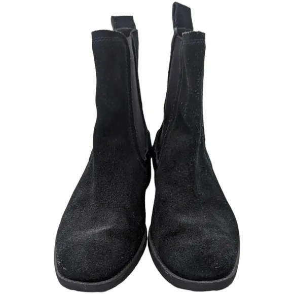 UGG Hillhurst Chelsea Boot Suede Leather Ankle Boots Flats Womens 6.5 Black