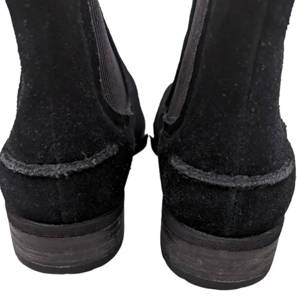 UGG Hillhurst Chelsea Boot Suede Leather Ankle Boots Flats Womens 6.5 Black