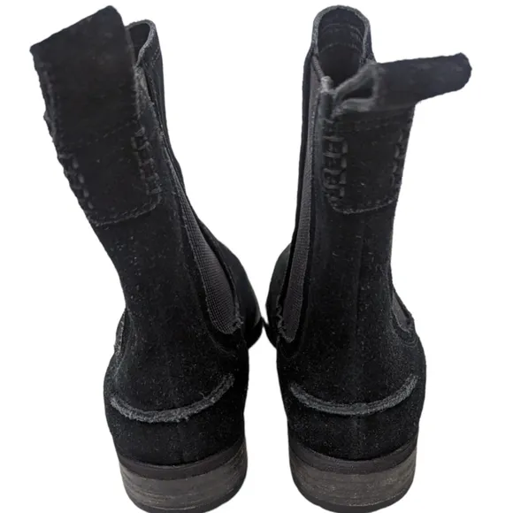UGG Hillhurst Chelsea Boot Suede Leather Ankle Boots Flats Womens 6.5 Black