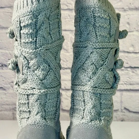 UGG Kalla Knit Gray Knot Boots Women's Size 6