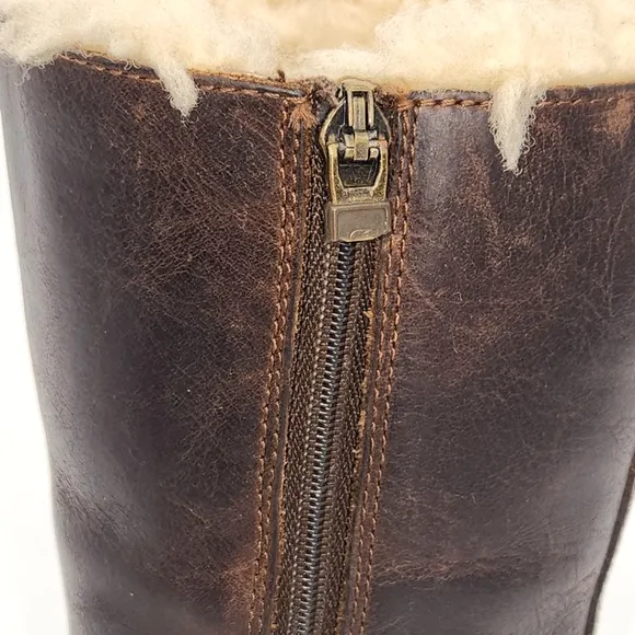 UGG Kensington Tall Boots Toddler Size 11 Brown Leather Double Buckle Winter