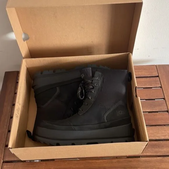 UGG Lug Platform Lace-Up Combat Boots Black Women Size 7