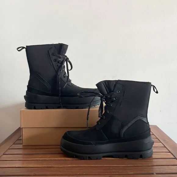 UGG Lug Platform Lace-Up Combat Boots Black Women Size 7