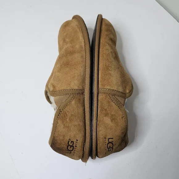 UGG Men's Scuffs Romeo II Chestnut Light Brown Shoes Sheepswool Lined 10