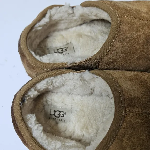 UGG Men's Scuffs Romeo II Chestnut Light Brown Shoes Sheepswool Lined 10