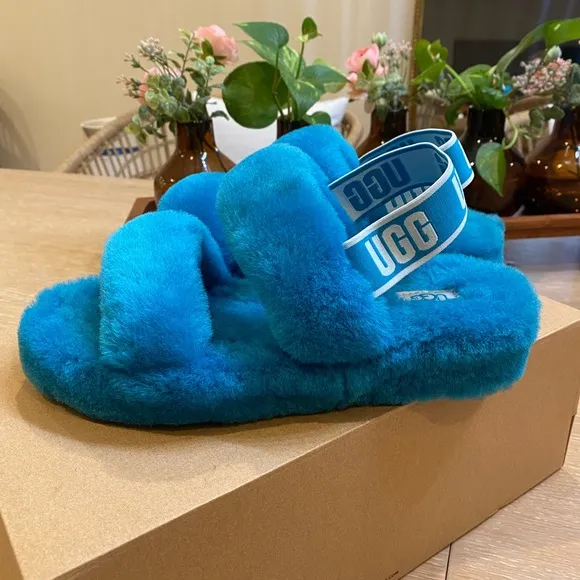 UGG oh yeah aquatic blue slingback sandals shoes 8 Womans original