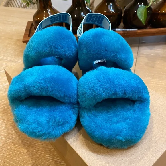 UGG oh yeah aquatic blue slingback sandals shoes 8 Womans original