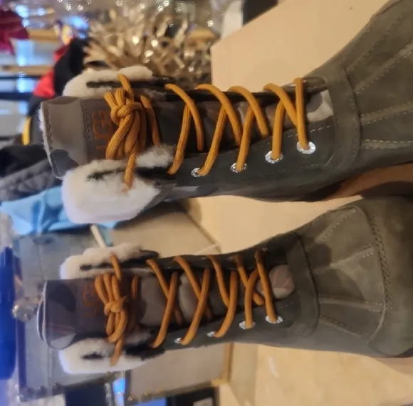 UGG Olive and Tan Winter Boots