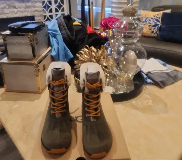 UGG Olive and Tan Winter Boots