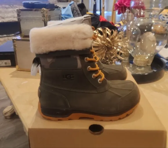 UGG Olive and Tan Winter Boots