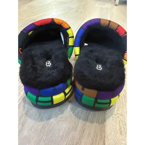 UGG PRIDE Maxi SLIDE RAINBOW LOGO SLIP ON PUFF SANDALS Women Size US 7