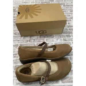 UGG W Kandace Mary Jane Style Shoes Brown 10 Leather Lined New In Box