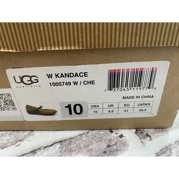 UGG W Kandace Mary Jane Style Shoes Brown 10 Leather Lined New In Box