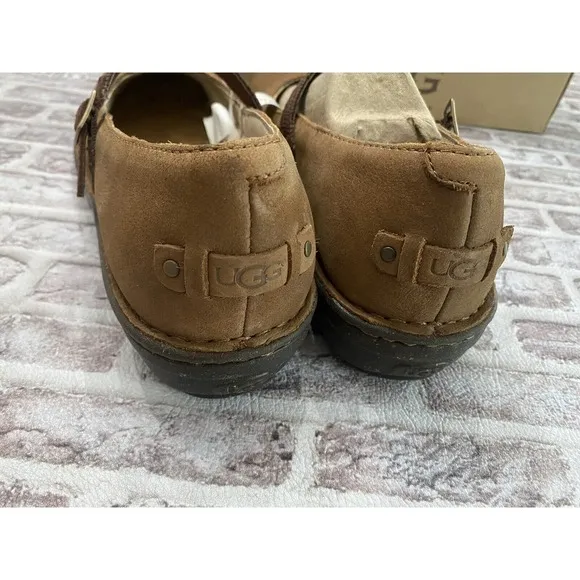 UGG W Kandace Mary Jane Style Shoes Brown 10 Leather Lined New In Box
