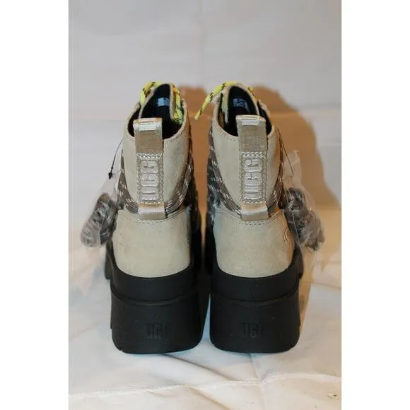 UGG WOMEN'S BRISBANE SUEDE LACE UP PLATFORM WATERPROOF‎ BOOTS MUSTARD SEED 8 NEW