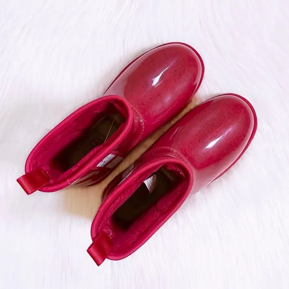 UGG Women’s Classic Clear Mini Waterproof Boots In Ribbon Red
