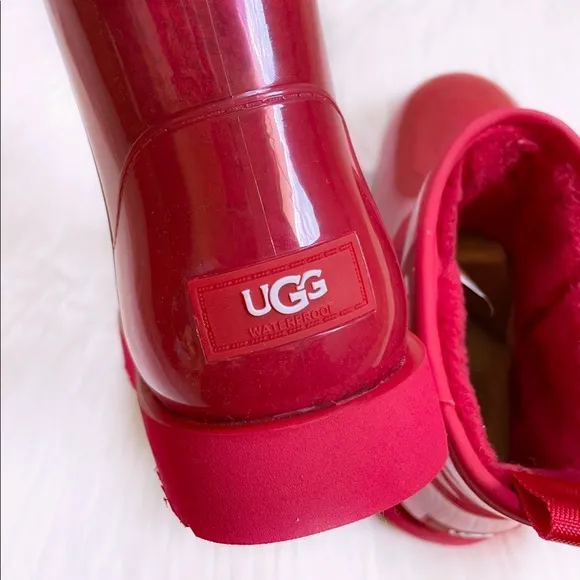 UGG Women’s Classic Clear Mini Waterproof Boots In Ribbon Red