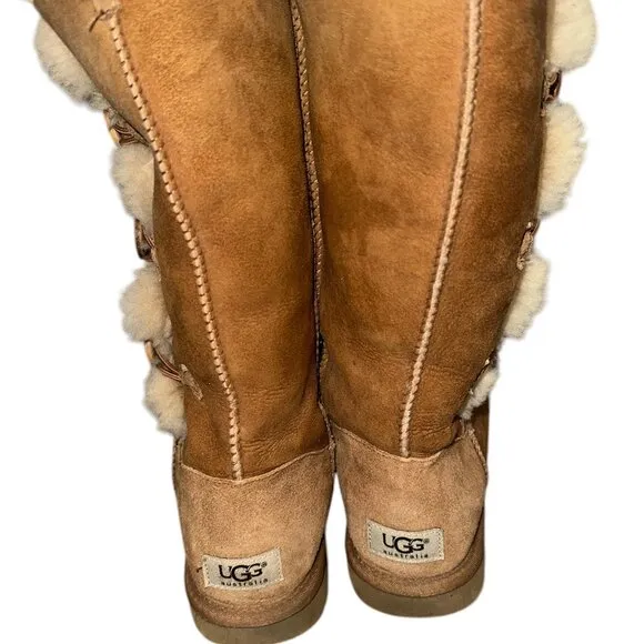UGG Women's Tall Bailey‎ Button Boots - Chestnut, Size 8