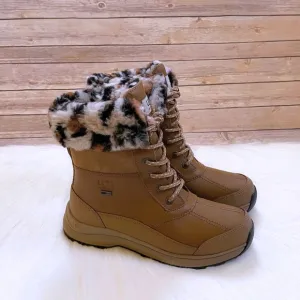 UGG Women’s Zaylee Leopard Waterproof Chestnut Leather Boots
