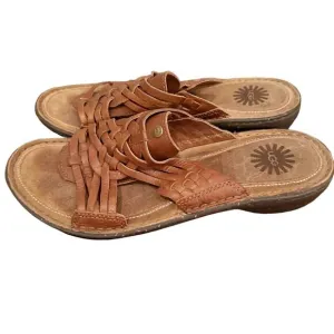 UGG WOMENS Keala Leather Weave Sandals Brown 1006539 Summer Shoe Sz 9