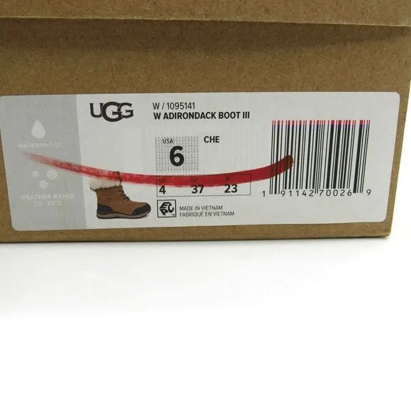 UGG WOMEN'S ADIRONDACK III BOOTS IN CHESTNUT SZ 6