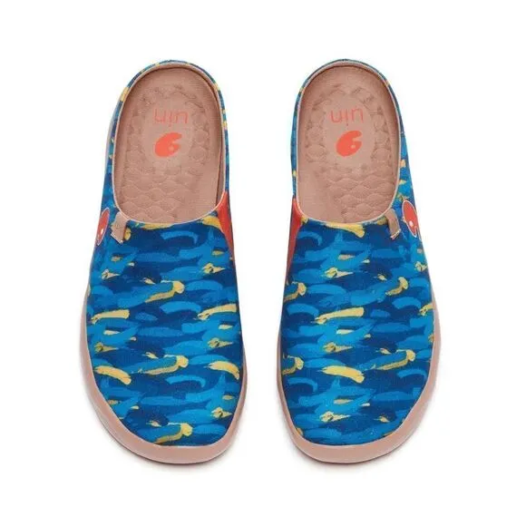 UIN Men's Mules Walking Casual Travel Shoes (Van Gogh w/ Cypresses V1 Slippers)