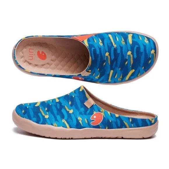 UIN Men's Mules Walking Casual Travel Shoes (Van Gogh w/ Cypresses V1 Slippers)
