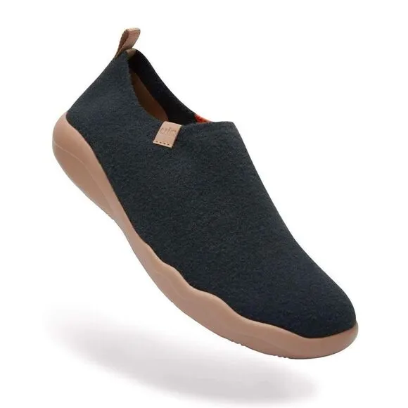 UIN Men's Walking Shoes Casual Comfort Sneaker (DARK SLATE GRAY KNITTED WOOL)