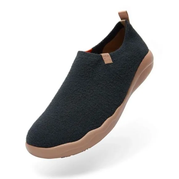 UIN Men's Walking Shoes Casual Comfort Sneaker (DARK SLATE GRAY KNITTED WOOL)