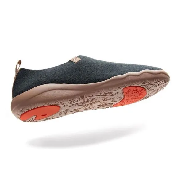 UIN Men's Walking Shoes Casual Comfort Sneaker (DARK SLATE GRAY KNITTED WOOL)