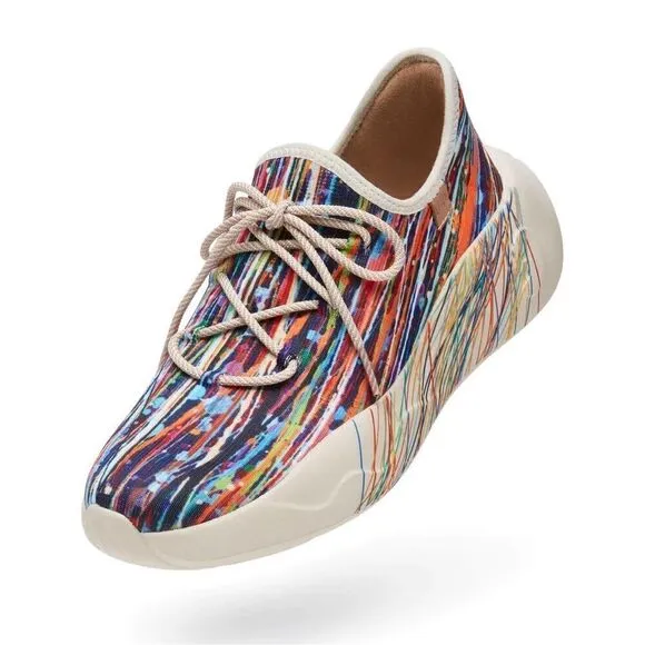 UIN Men's Fashion Sneakers Walking Casual Athletic Shoes (Fleeting Streamer）