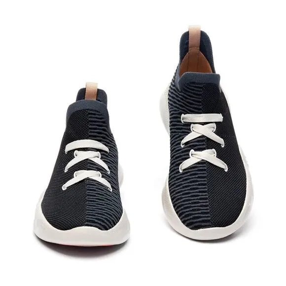 UIN Men's Sneakers Lightweight Walking Comfy Shoes (Double Black Mijas )