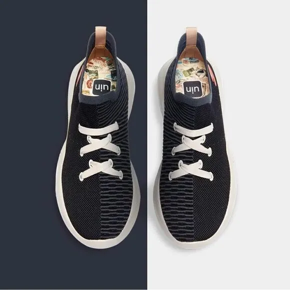 UIN Men's Sneakers Lightweight Walking Comfy Shoes (Double Black Mijas )