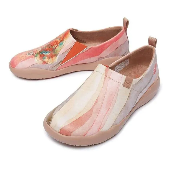 UIN Women's Walking Shoes Comfort MICROFIBER Loafers (Girl in Tangerine)No Box