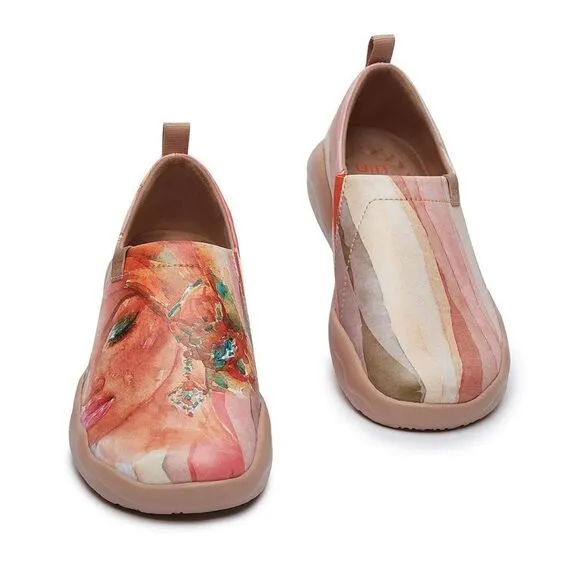 UIN Women's Walking Shoes Comfort MICROFIBER Loafers (Girl in Tangerine)No Box