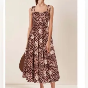 Ulla Johnson Eryn Pleated Cotton Midi Dress Sz 0