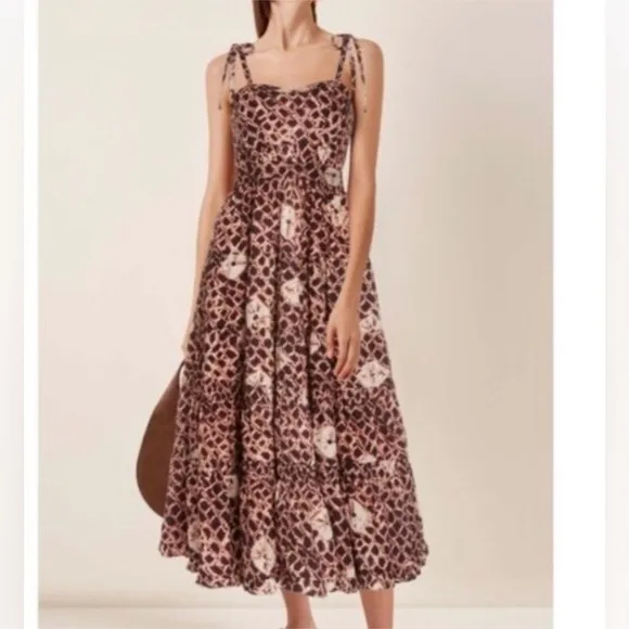 Ulla Johnson Eryn Pleated Cotton Midi Dress Sz 0