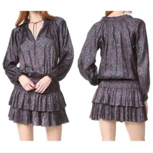 Ulla Johnson - Piera Mini Dress w Drop Waist in Batik Geometric - Sz 6 - EUC