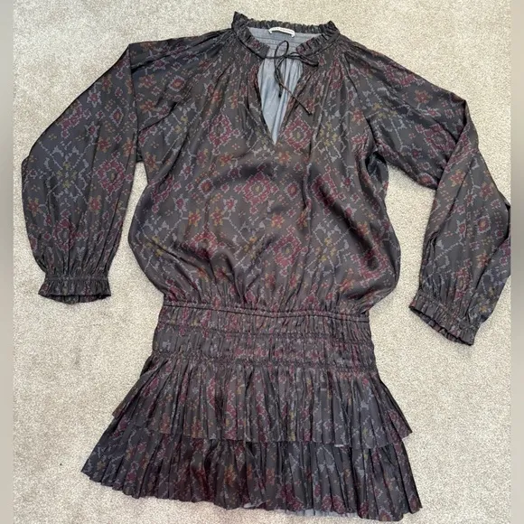 Ulla Johnson - Piera Mini Dress w Drop Waist in Batik Geometric - Sz 6 - EUC