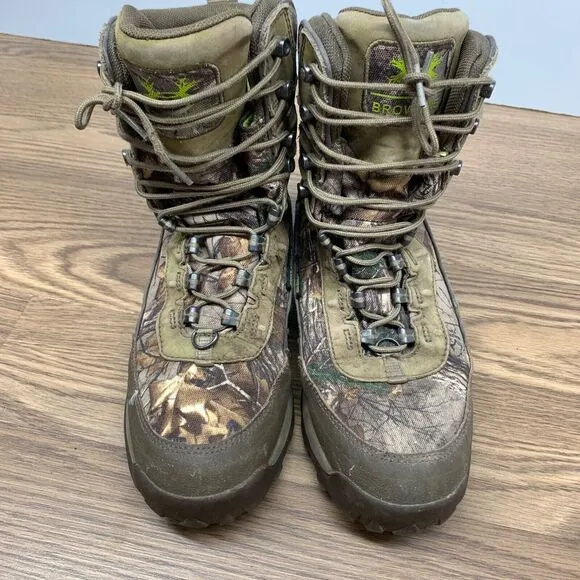 Under Armour Mens Sz 8 Realtree Brow Tine Insulated Camo Hunting Boots Gore Tex