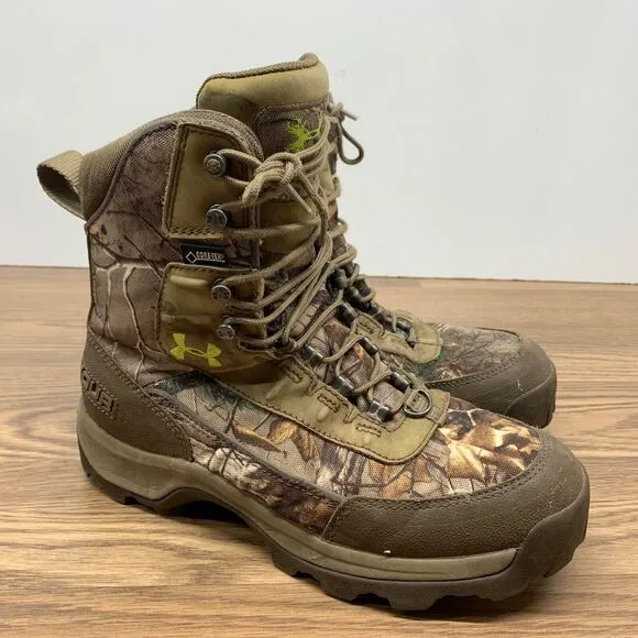 Under Armour Mens Sz 8 Realtree Brow Tine Insulated Camo Hunting Boots Gore Tex