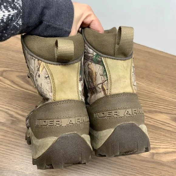 Under Armour Mens Sz 8 Realtree Brow Tine Insulated Camo Hunting Boots Gore Tex