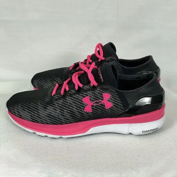 Under Armour SpeedForm Apollo 2 Pink Grey Black Athletic Running Shoes Sz 10