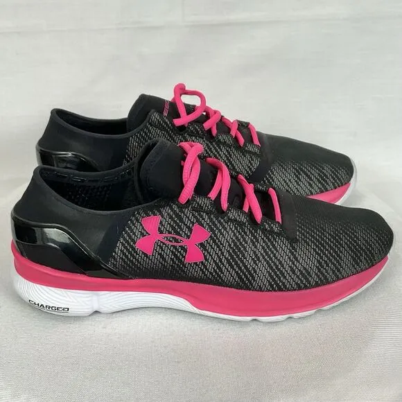 Under Armour SpeedForm Apollo 2 Pink Grey Black Athletic Running Shoes Sz 10