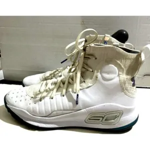 Under Armour UA Curry 4 All Star Unleashed Chaos  men's size 9 Triple White READ