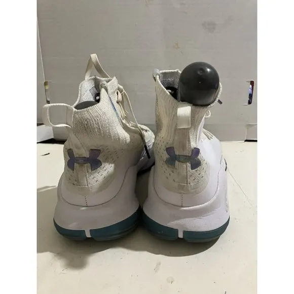 Under Armour UA Curry 4 All Star Unleashed Chaos  men's size 9 Triple White READ