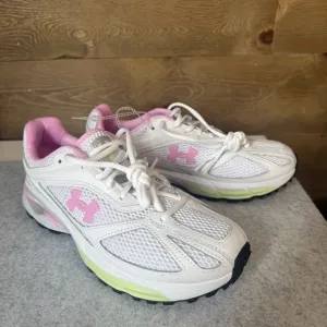 Under Armour Women’s New HOVR Apparition White and Pink Running Shoes