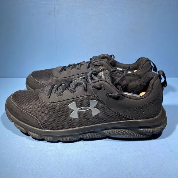 Under Armour Charged Assert 8 Black Gray Running Shoes 3021952-002 Mens Size 11