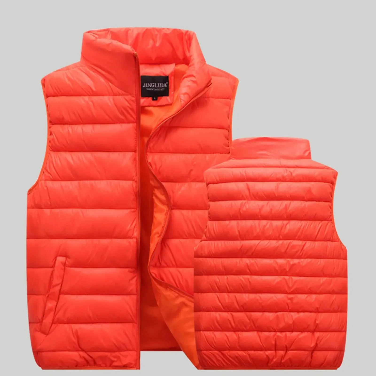 Unisex Casual Coat Vest Thin Lightweight Thicken Warm Solid Zipper Pocket Loose Sleeveless Jacket Coat Winter Jacket For Women