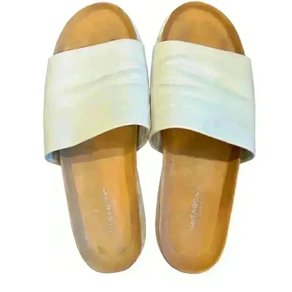 Vagabond Women’s Erin Leather Slip On Sandals Size 9 Off White Open Toes